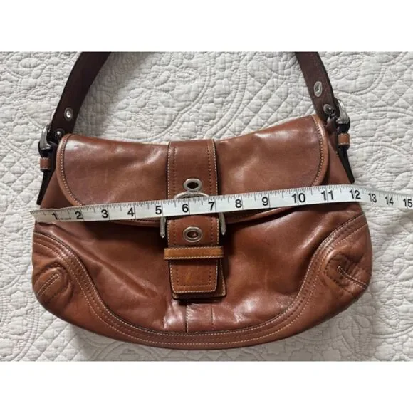 Coach F10910 Vintage Soho Y2K Brown Leather Buckle Shoulder Bag
